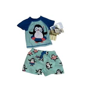 NWT 3 months Beetle & Thread 2 piece rash guard and swim trunks